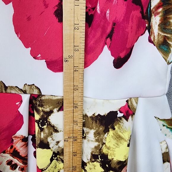 Just Taylor Floral Dress Women 8 NWT Pleated Pockets Gold Zipper Party Flawed - Picture 13 of 14